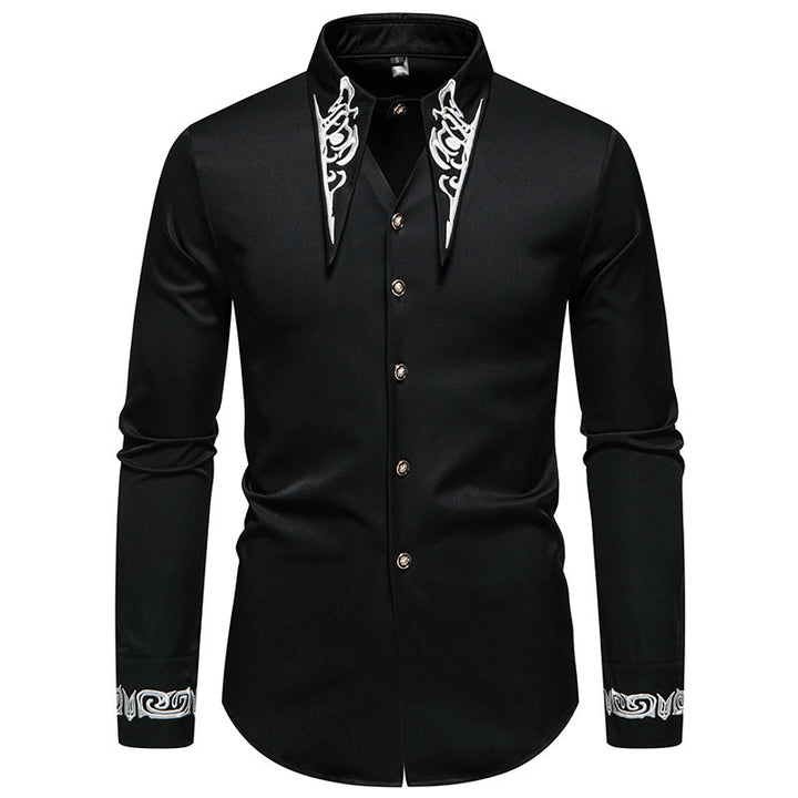 Herren modisches Hemd mit kreativem Kragen-Design Drune