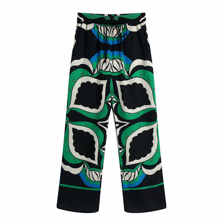 Damen stylische Shorts mit kreativem Blattmuster Drune