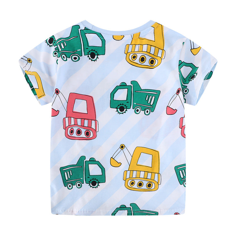 Jungen T-Shirt mit lebhaften Baufahrzeug-Motiven Drune