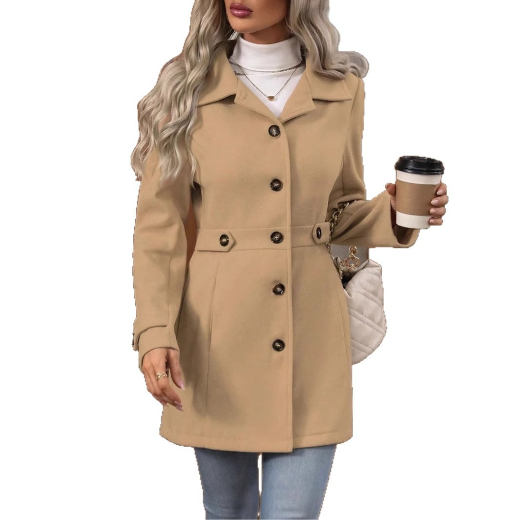 Damen modischer Trenchcoat mit Gürtel Drune