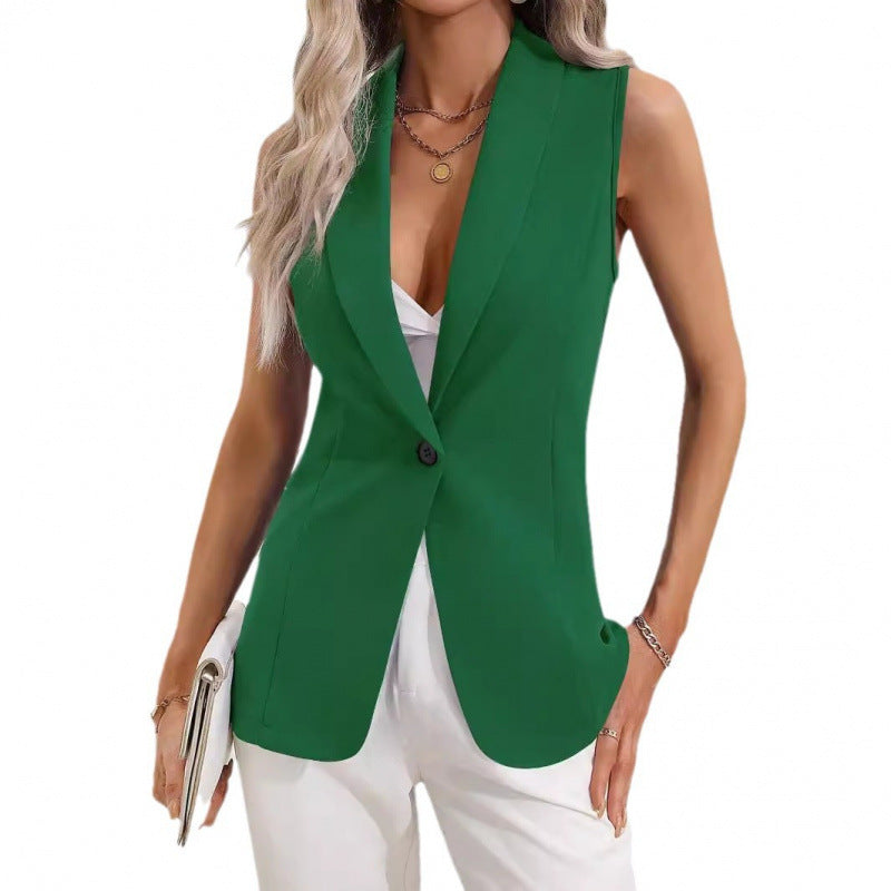 Damen ärmellose Blazerjacke mit elegantem Schnitt und taillierter Silhouette Drune