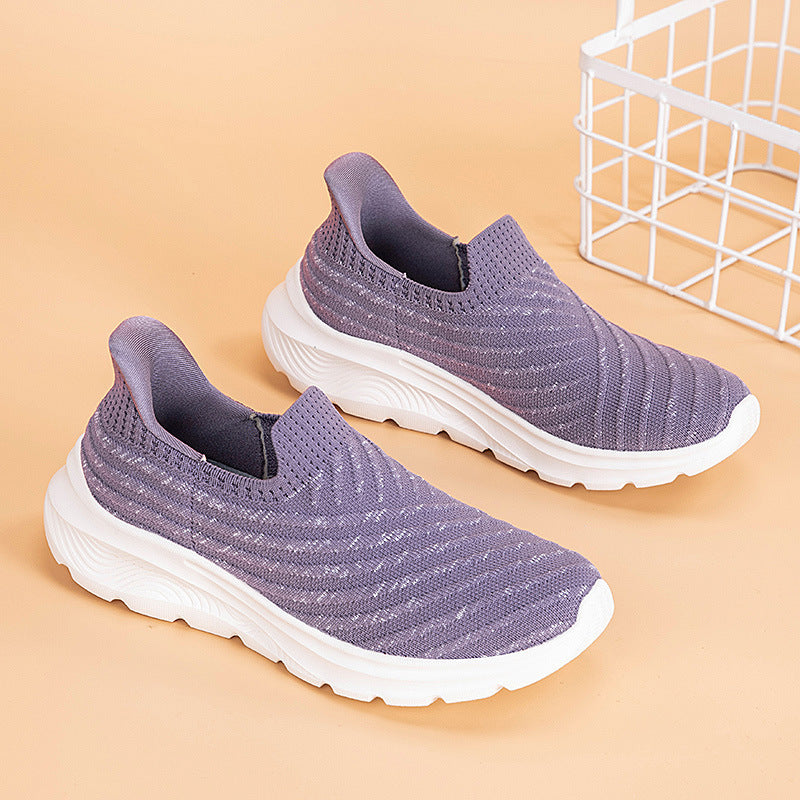 Damen nan elastische Strick-Slipper mit dämpfender Laufsohle Drune