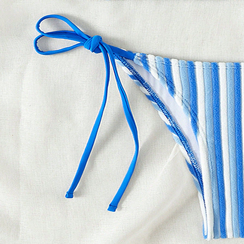Damen Bikinislip mit verstellbaren Trägern und gestreiftem Design Drune
