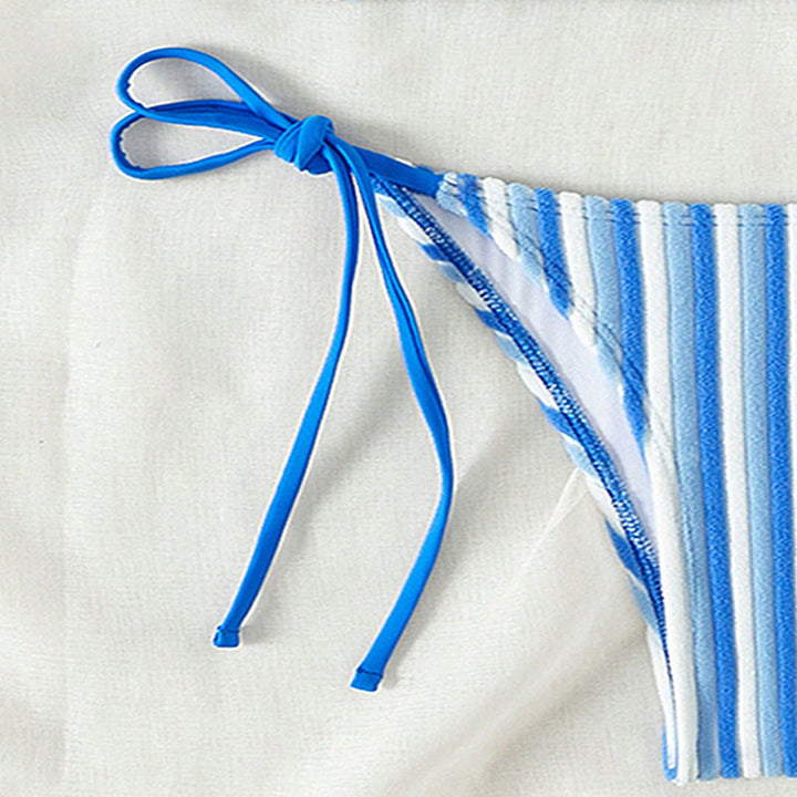 Damen Bikinislip mit verstellbaren Trägern und gestreiftem Design Drune