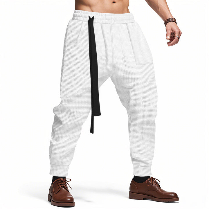 Herren lässige Struktur-Sweatpants mit verstellbarem Kordelzug Drune