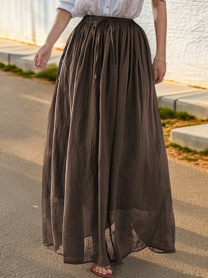 Damen Eleganter Maxirock mit fließendem Schnitt und praktischen Bindebändern Drune