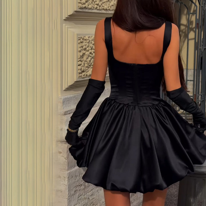 Damen schwingendes Abendkleid mit elegantem Taft-Oberteil und voluminösem Rock Drune