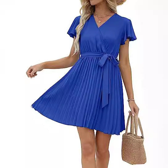 Damen Wickelkleid mit plissierten Details Drune