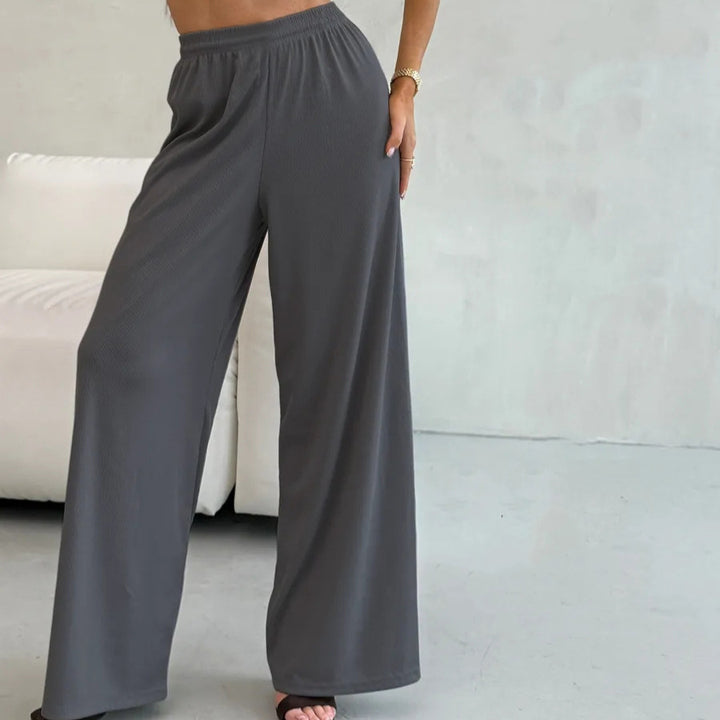 Damen Elegantes und lässiges Set aus cropped Top und weiten Hosen Drune