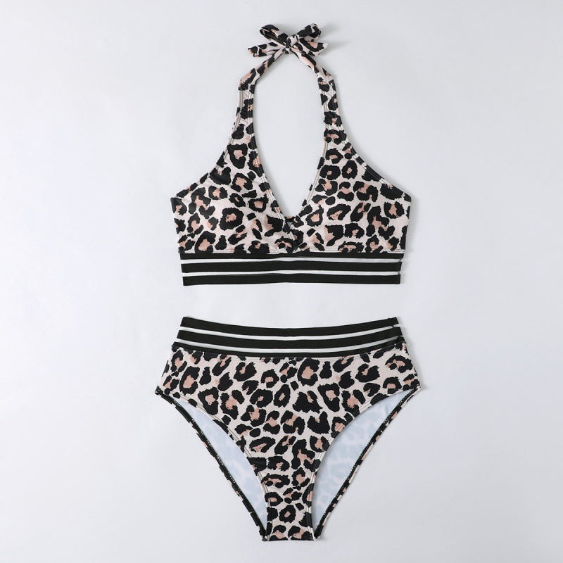 Damen Triangel-Bikini-Set mit sportlichem Streifenmuster Drune