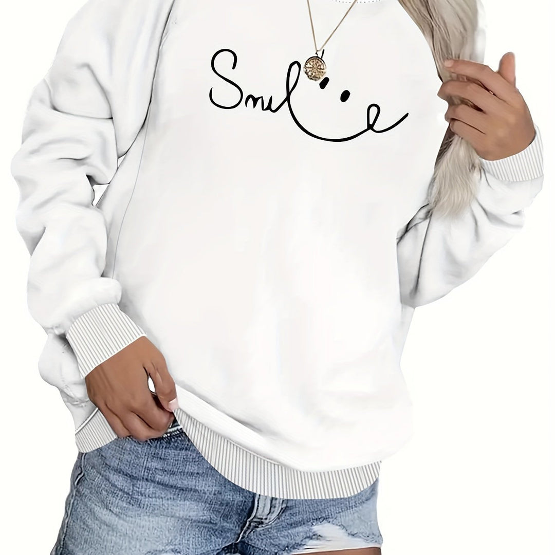 Damen Sweatshirt mit lässigem Schriftzug und komfortabler Passform Drune