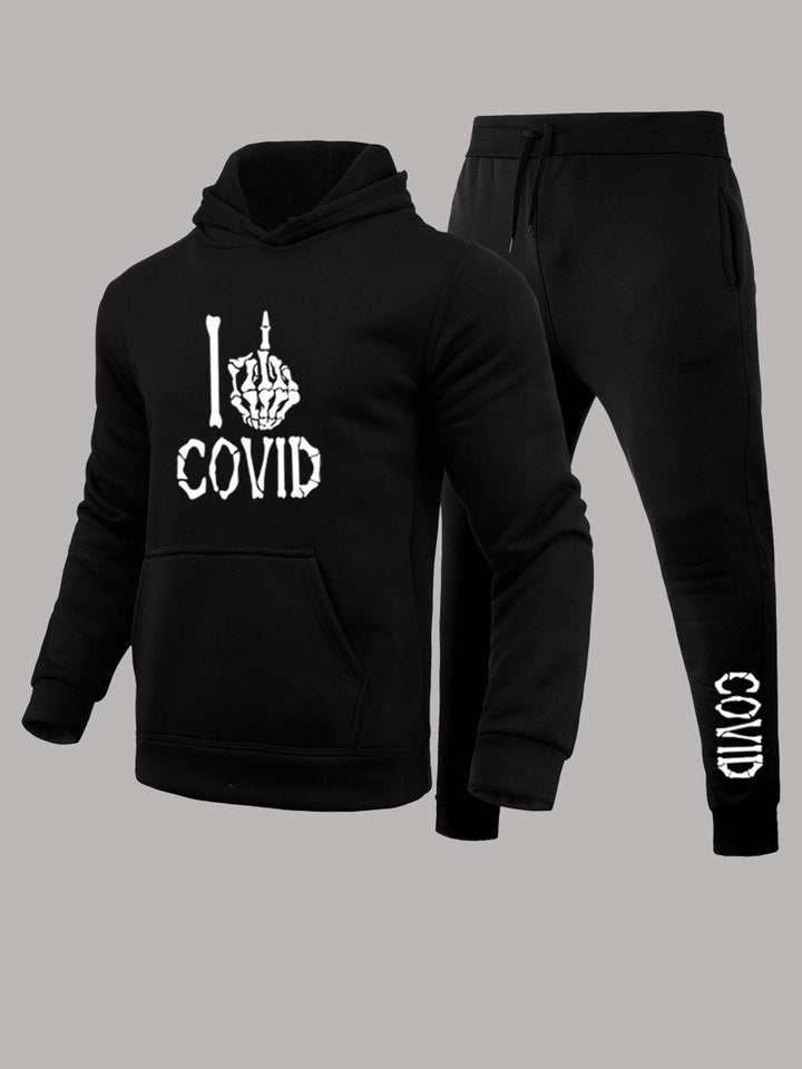 Herren Hoodie und Jogginghose Set mit mutigem Grafikdruck Drune