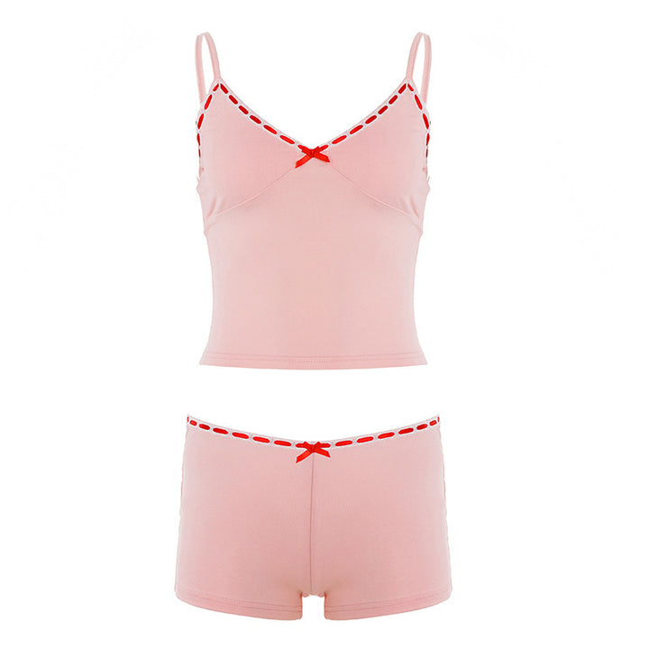 Damen Schlaf-Set mit Spaghetti-Trägern und zartem Design Drune
