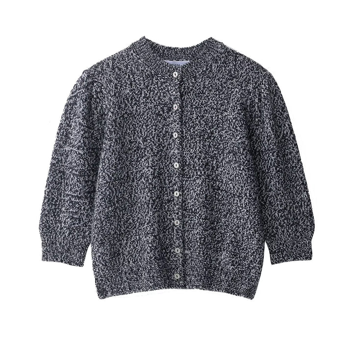 Damen modische Strickjacke mit überschnittenen Schultern und Knopfleiste Drune