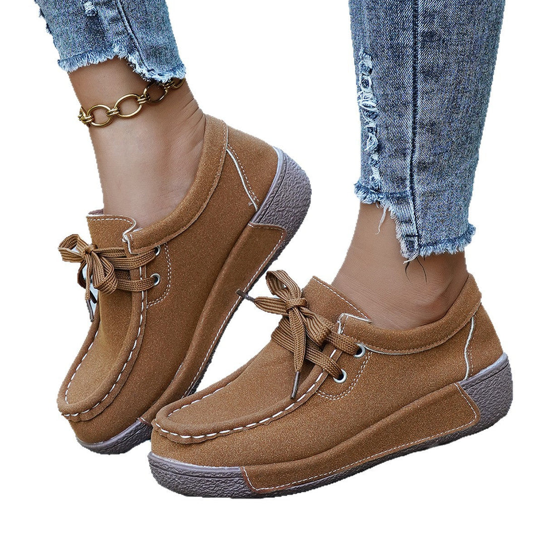 Damen komfortable Sneaker mit weichem Obermaterial und rutschfester Sohle Drune