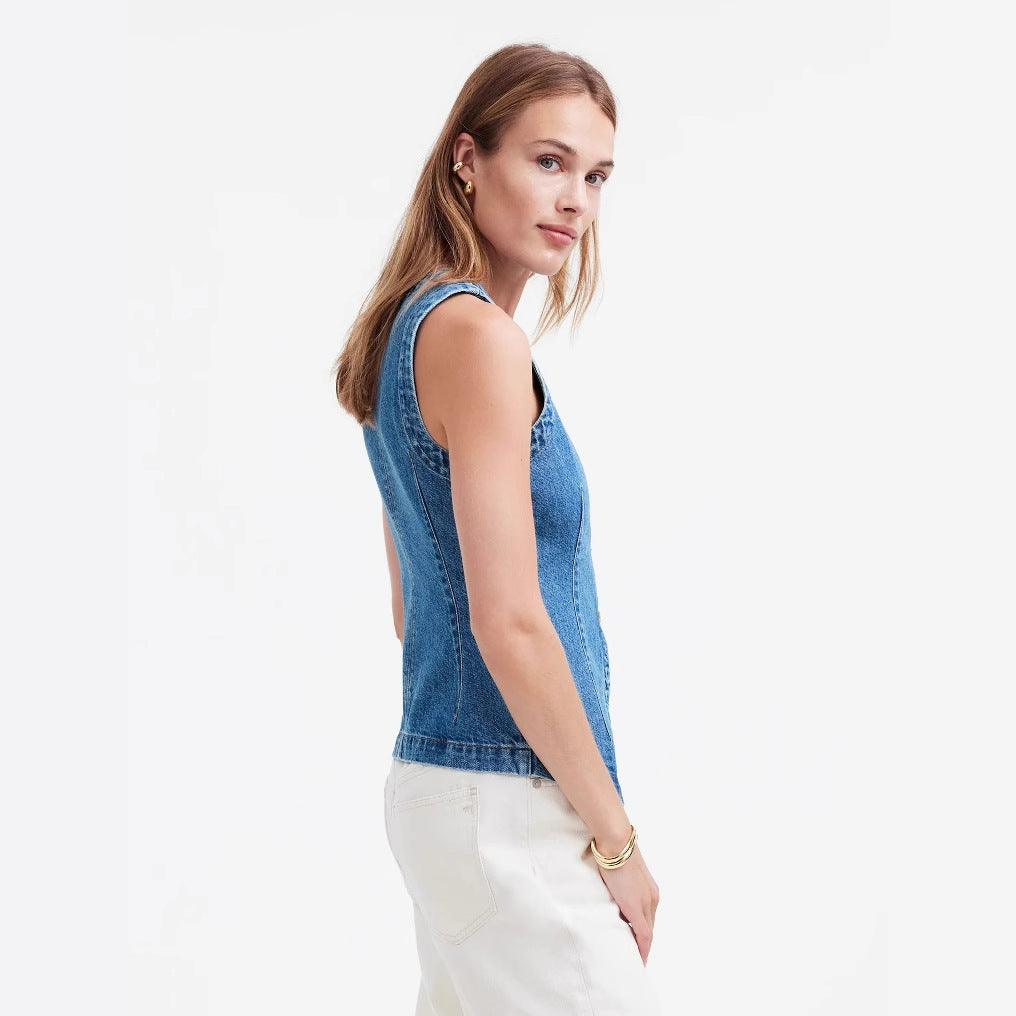 Damen Denim-Weste Drune