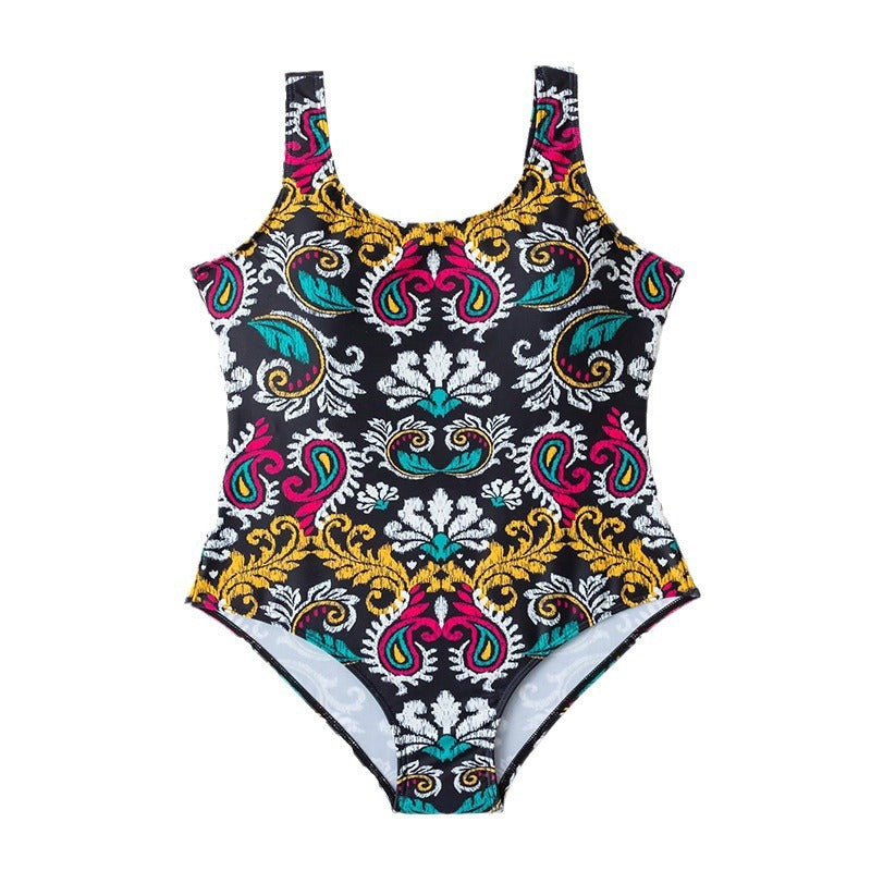 Damen Einteiler Badeanzug mit buntem Paisleydesign Drune