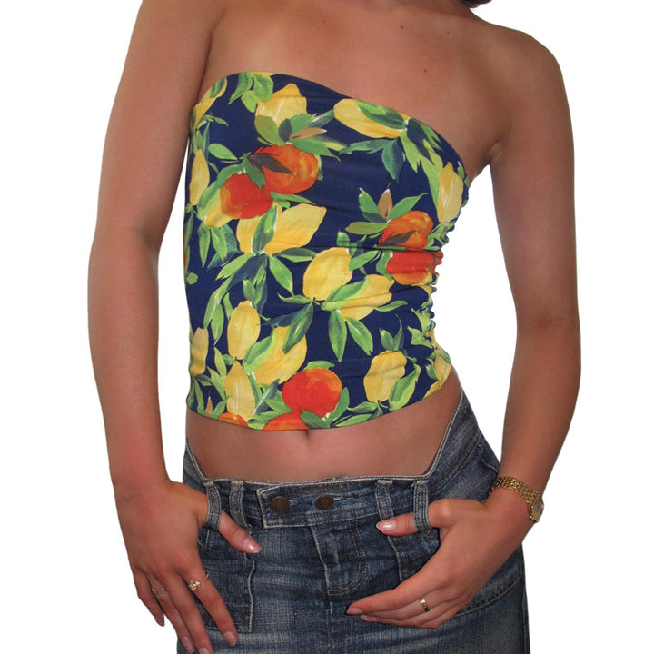 Damen Crop Top mit fruchtigem Muster Drune