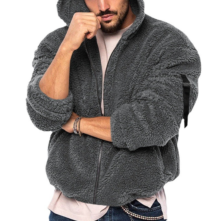 Herren Fleecejacke mit weichem Innenfutter und Kapuze Drune