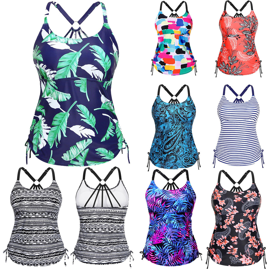 Damen Tankini mit floraler Musterung und verstellbaren Trägern Drune