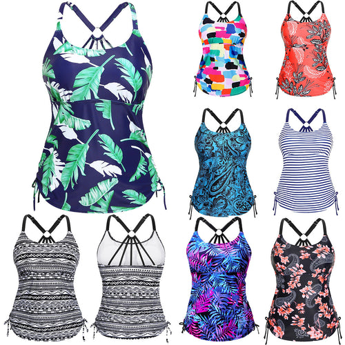 Damen Tankini mit floraler Musterung und verstellbaren Trägern Drune