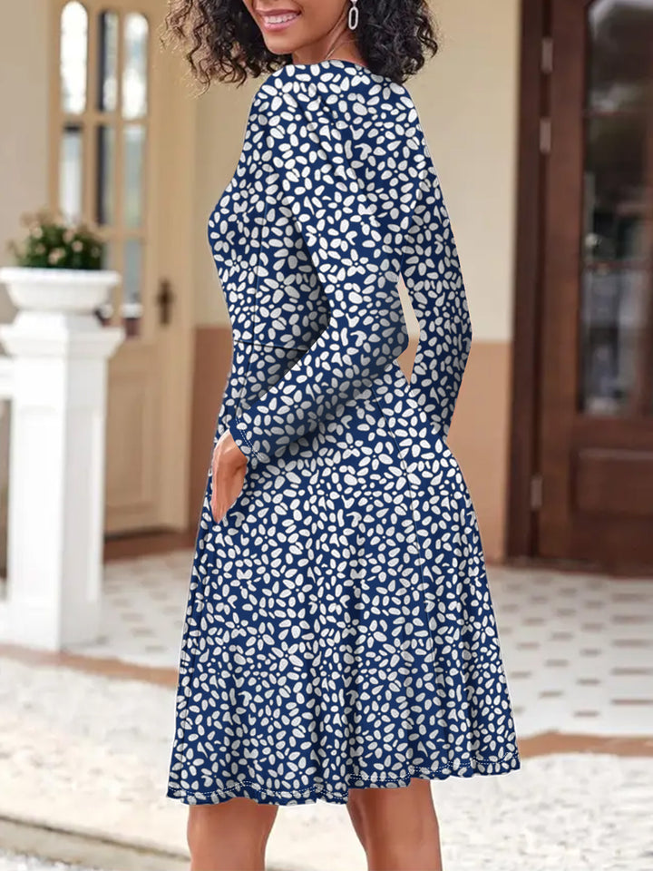 Damen Blusenkleid mit floralem Design und praktischen Taschen Drune
