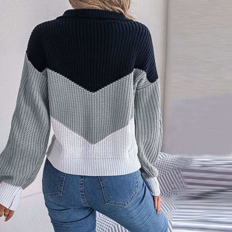 Drune | Pullover mit Gestricktem Farbblock für Damen