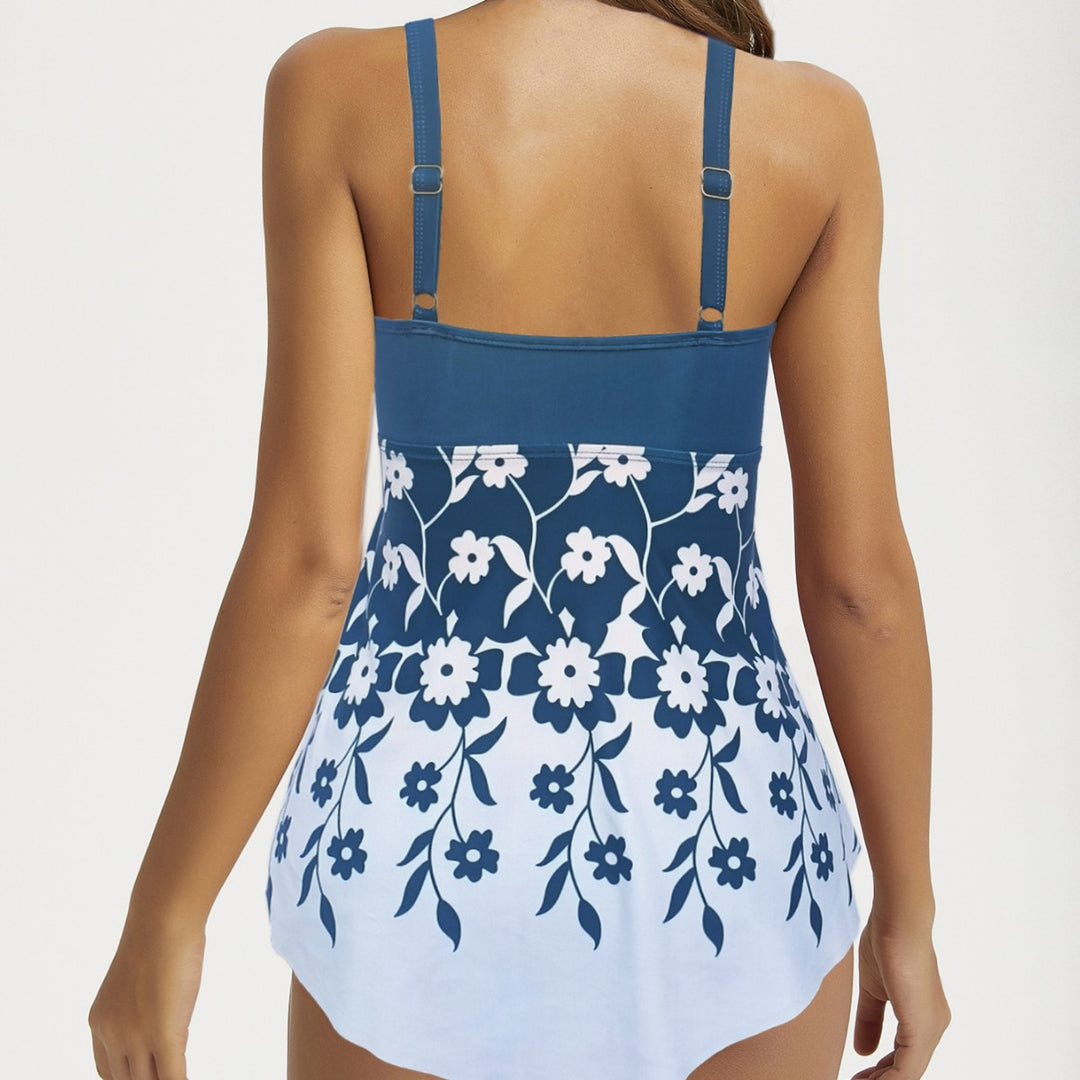 Damen Tankini mit hochgeschlossenem Oberteil und floralem Muster Drune