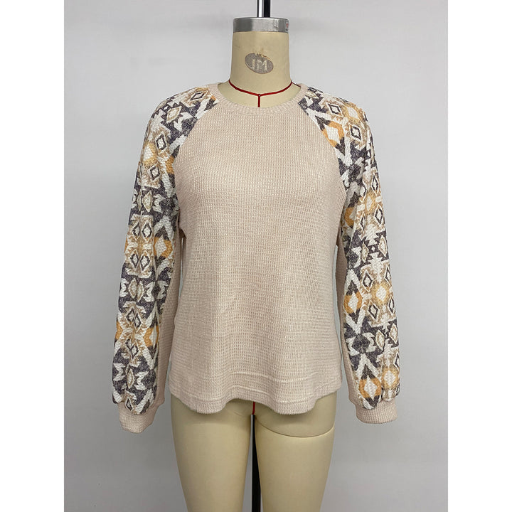 Damen Strickpullover mit modernen Raglanärmeln und floralem Muster Drune