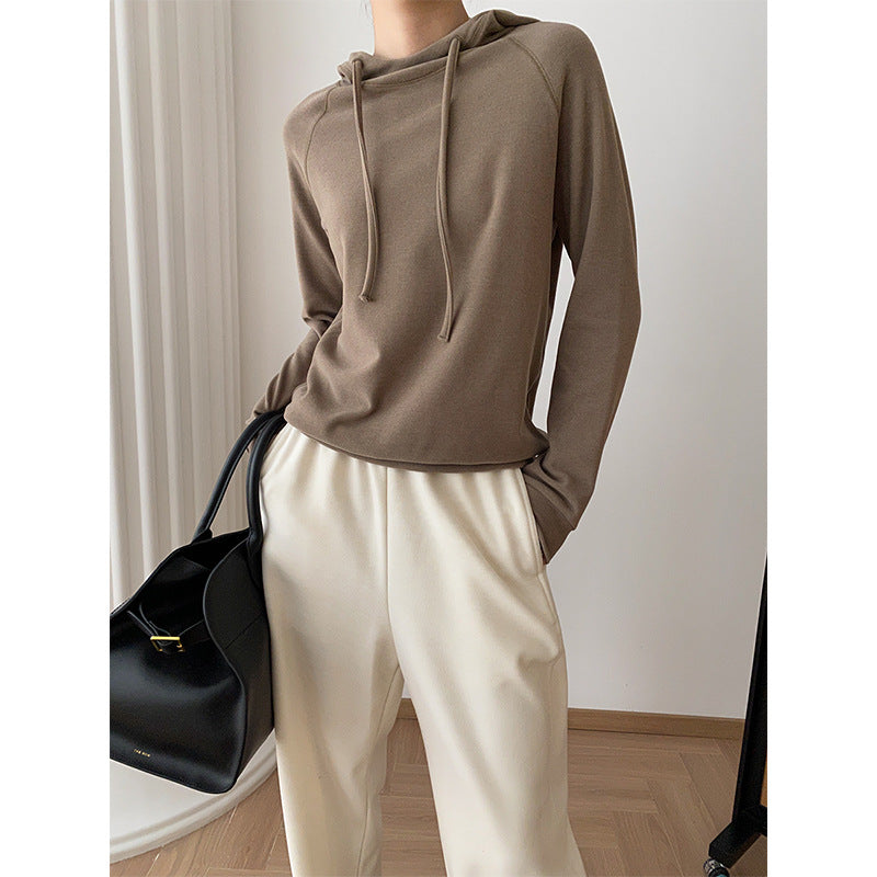 Damen lässiger Kapuzenpullover mit eleganter Passform und praktischen Details Drune