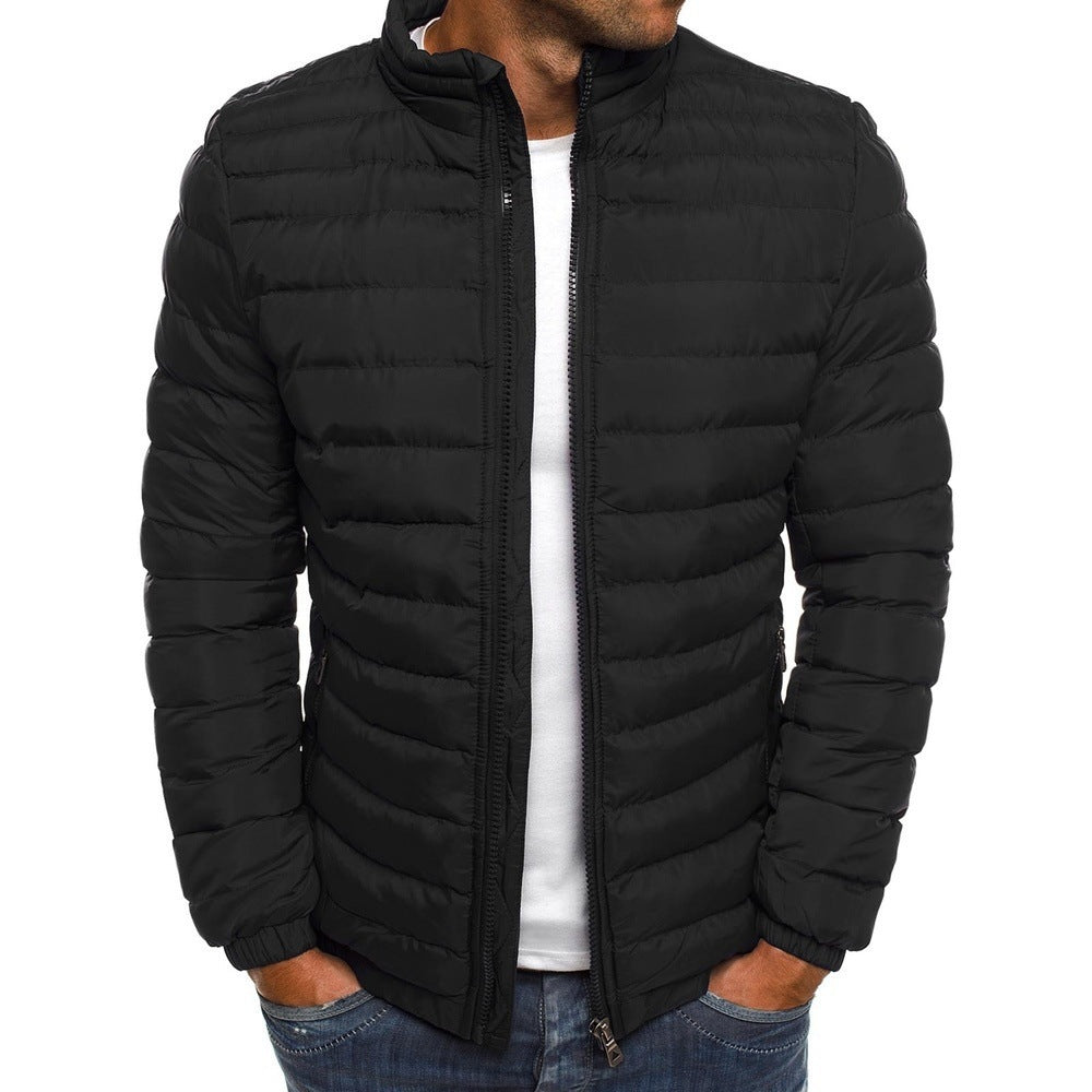Drune | Herren Winter Steppjacke mit hohem Kragen und Reißverschlussverschluss