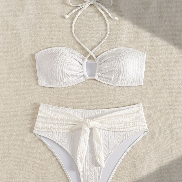 Damen Zweiteiler Bikinis mit Hochgeschnittenem Bund Drune