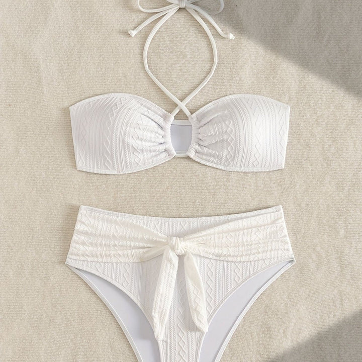 Damen Zweiteiler Bikinis mit Hochgeschnittenem Bund Drune
