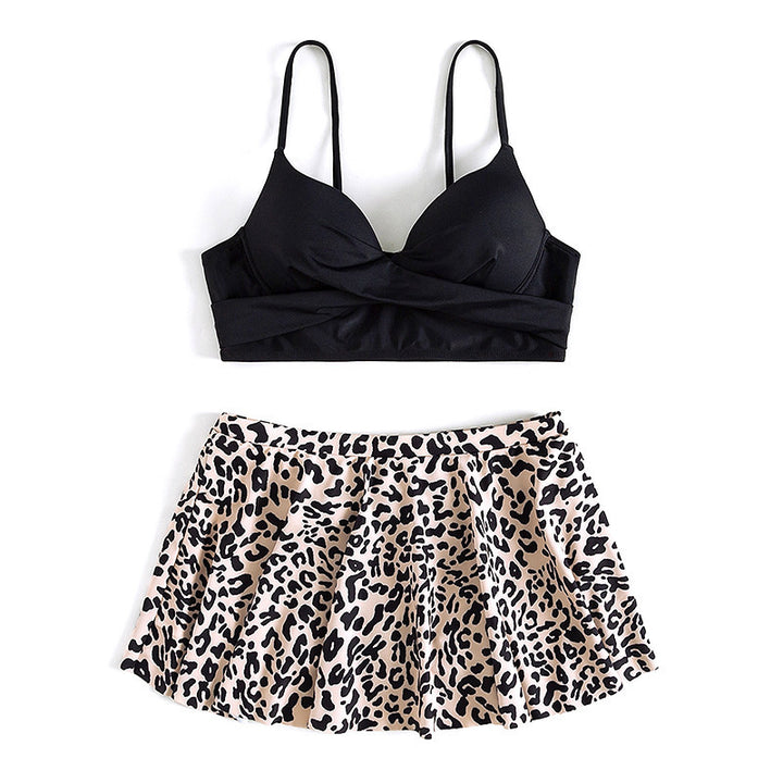 Damen sportlicher Skort mit trendigem Leo-Muster Drune