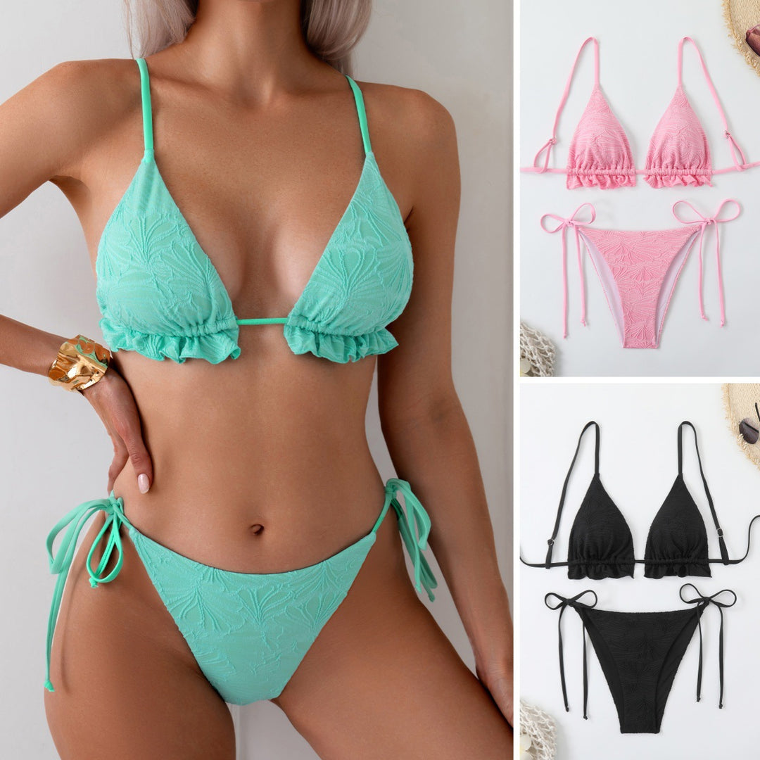 Damen Triangel-Bikini mit Rüschendetails Drune