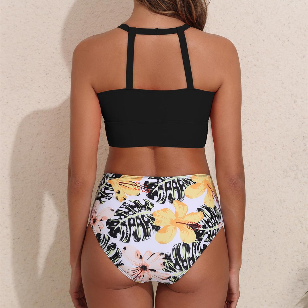 Damen Sportliches Bikini-Set mit hoch geschnittenem Unterteil und modernem Rücken Drune