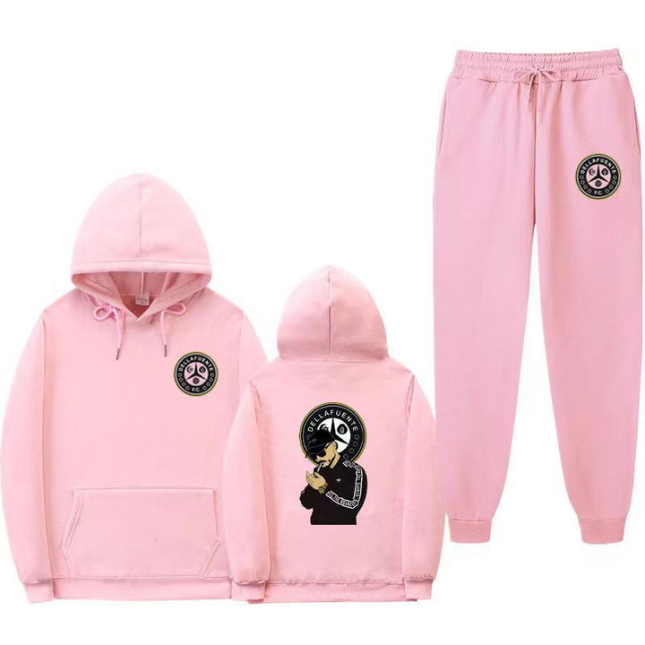 Damen Set aus Kapuzenpullover und Jogginghose mit einzigartigem Druck Drune