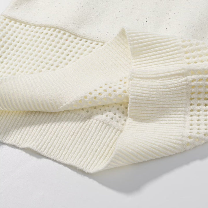 Damen Strickdress mit modernem V-Ausschnitt und elastischem Bund Drune