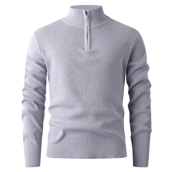 Herren Pullover mit Stehkragen und zusätzlichem Reißverschluss Drune