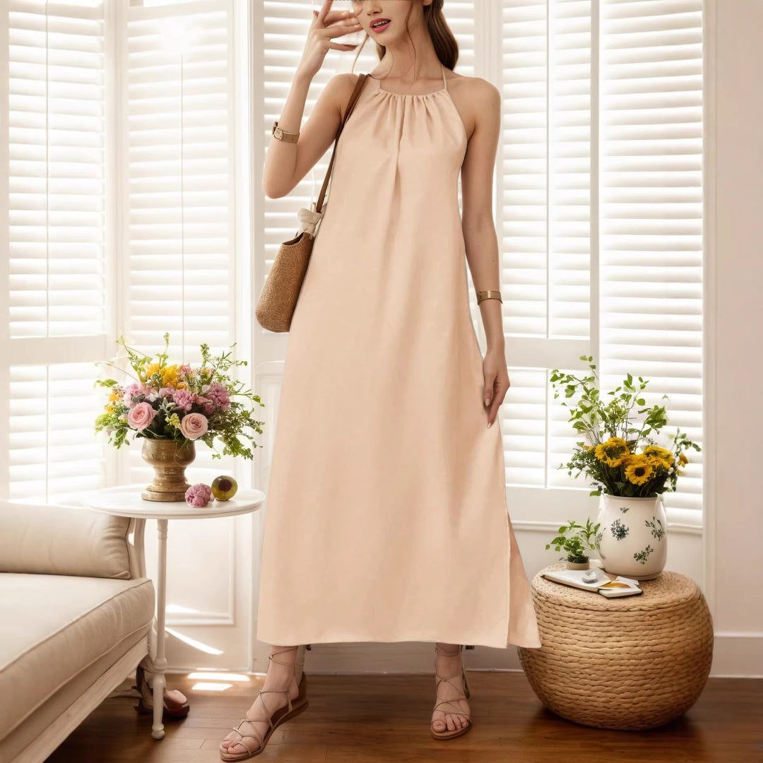 Damen Maxi-Kleid mit elegantem Halterbügel Drune