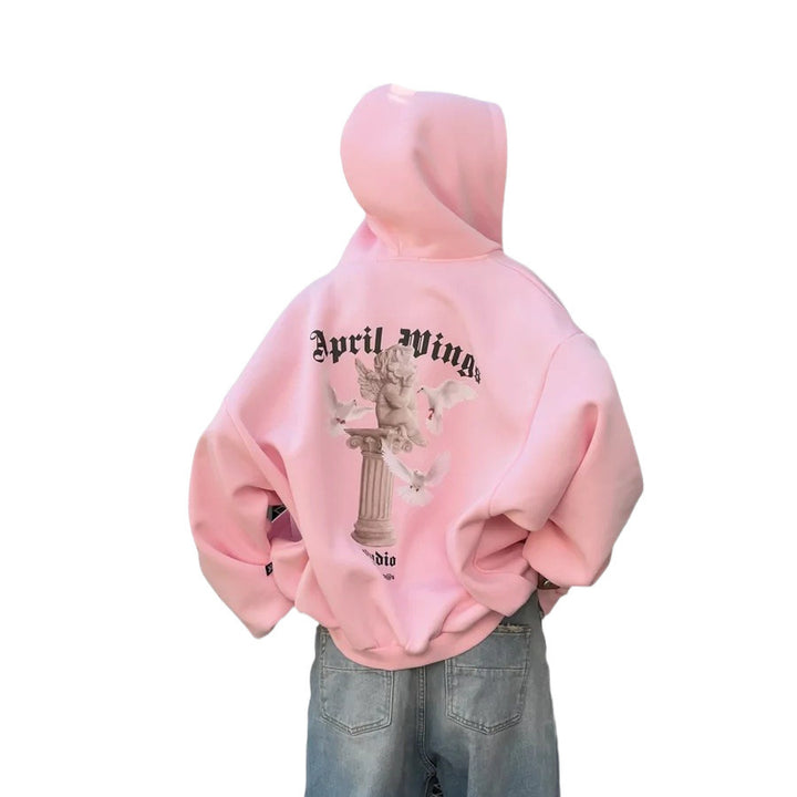 Damen Oversized Hoodie mit kunstvollem Druck Drune