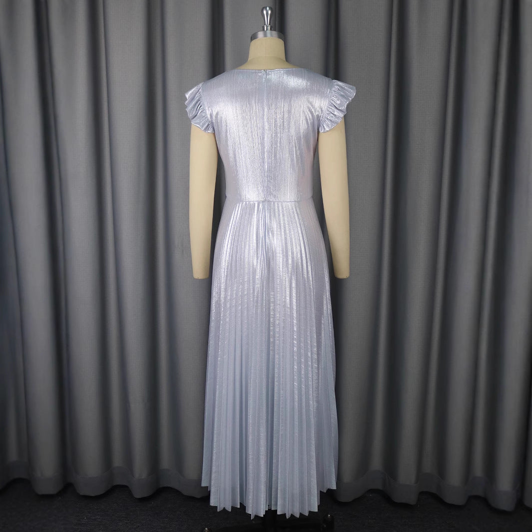 Damen Elegantes Plisseekleid mit funkelnden Details Drune