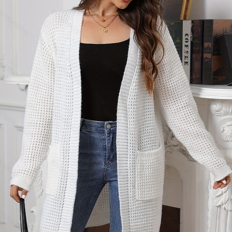 Damen Strickcardigan mit aufgesetzten Taschen und lockerer Passform Drune