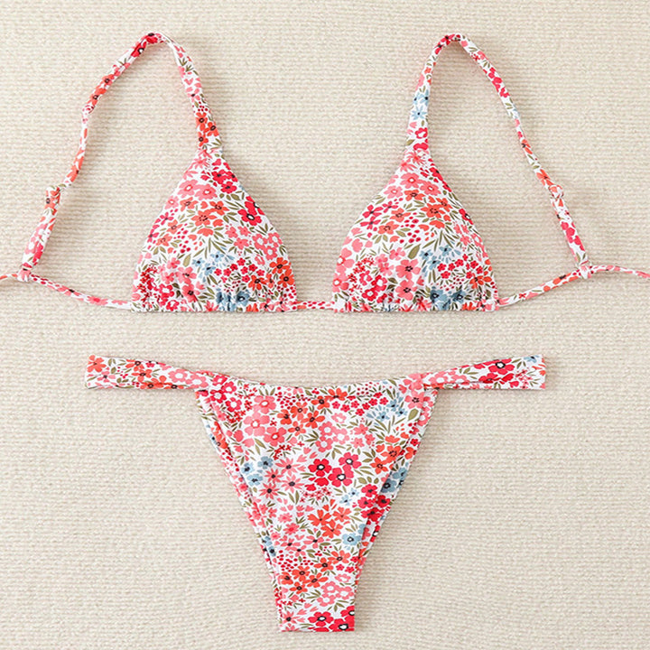 Damen Triangel-Bikini mit floralem Muster und verstellbaren Trägern Drune 1779790786