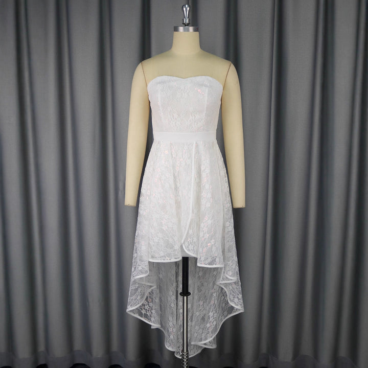 Damen Elegantes Hochzeitskleid mit asymmetrischem Saum Drune