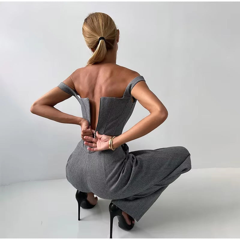 Damen stilvolles Tailleur-Set mit tailliertem Oberteil Drune