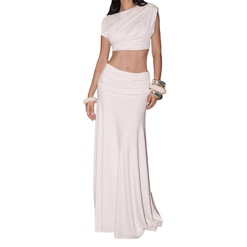 Damen elegantes Wickelkleid mit Rüschendetails Drune