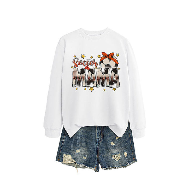 Damen Sweatshirt mit auffälligem "Soccer Mama" Aufdruck und bequemer Passform Drune