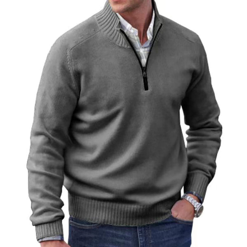 Drune | Pullover Mit Viertelreißverschluss Gerippter Kragen