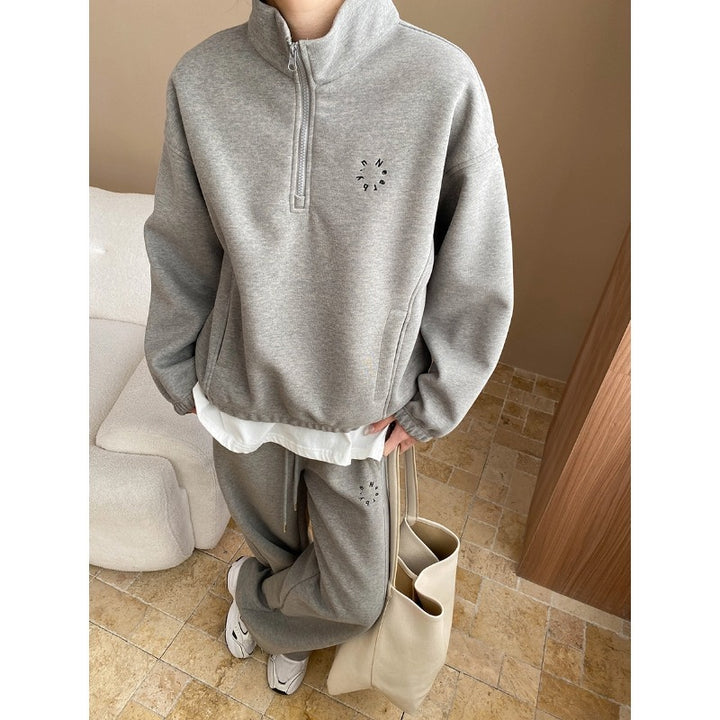 Damen lässiger Kapuzenpullover mit hohem Kragen und eleganter Passform Drune